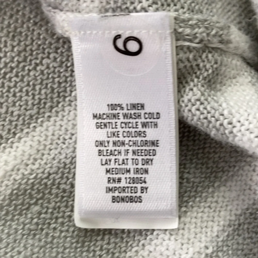 Bonobos Gray and White Linen Striped Slim Fit Sweater - Picture 7 of 7
